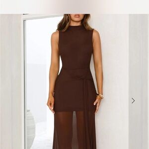 Hello Molly Chocolate Brown Sleeveless Maxi Dress